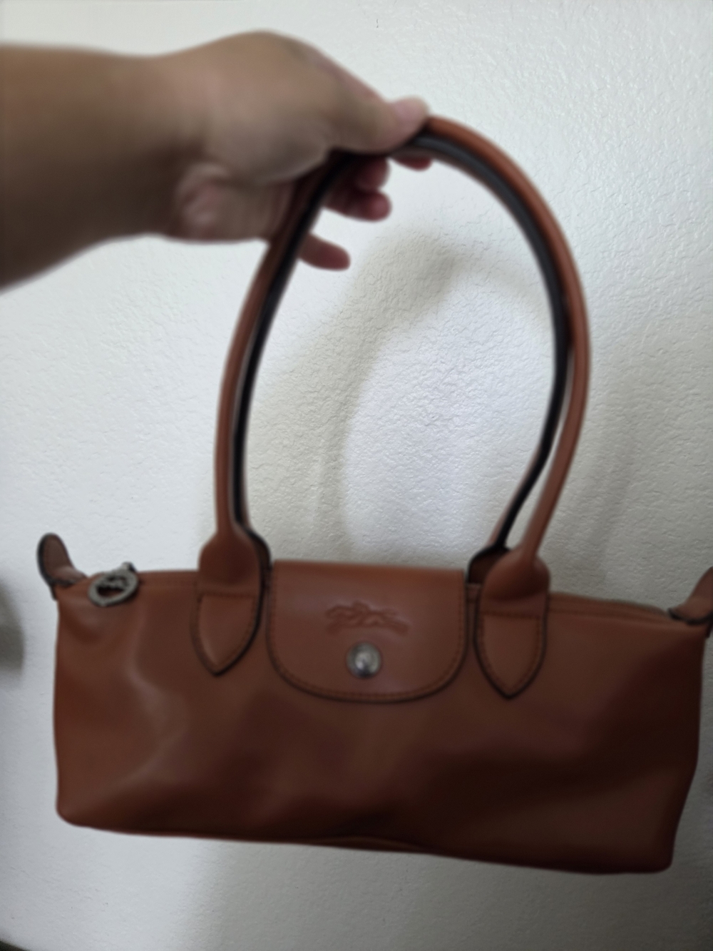 Longchamp Tan Leather Shoulder Bag - Picture 10 of 13